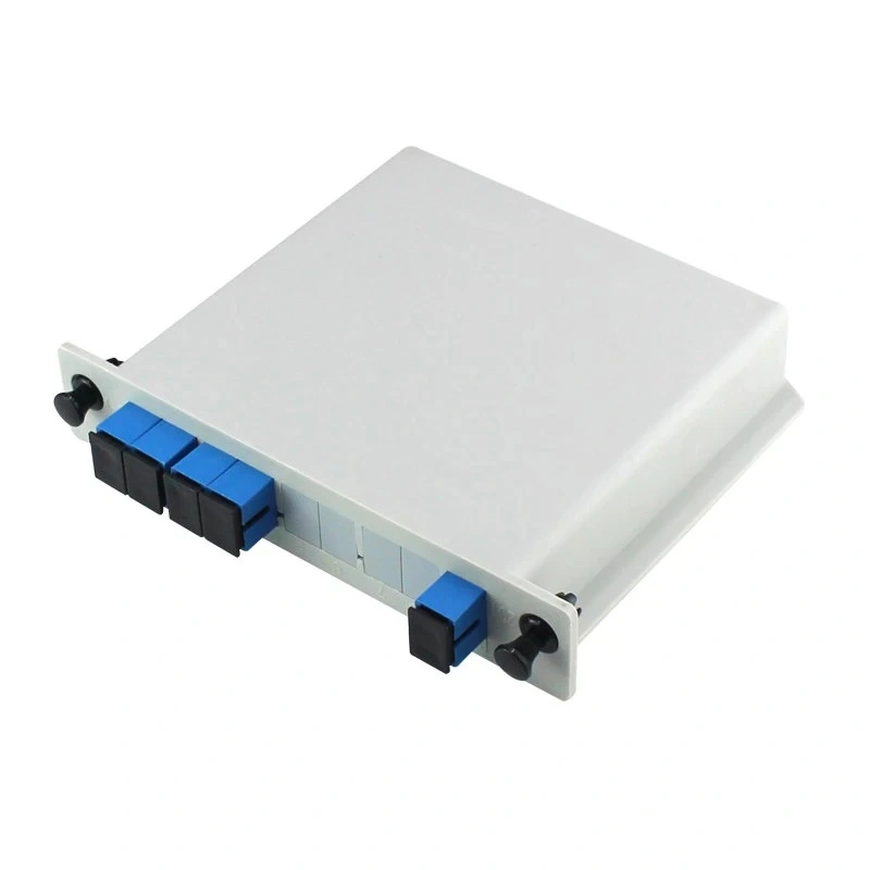 Authentic Factory FTTH Cassette Type Optical Fiber PLC Splitter 1*4 SC/PC 09mm with Excellent Uniformity & Reliability