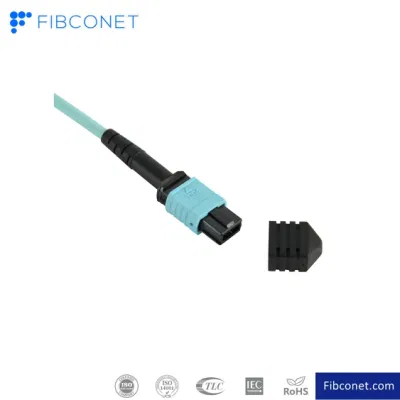 Fibra ottica MPO a 8 core per Qsfp + ricetrasmettitori Sistema di cablaggio compatibile MTP Cavo in fibra MPO