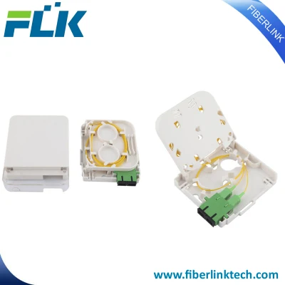 Scatola terminale in fibra ottica a 2 porte con montaggio a parete per FTTH
